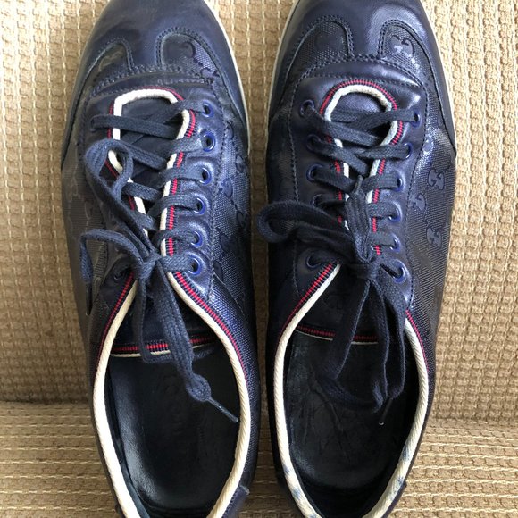 Gucci Men Blue Monogram Sneakers